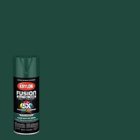 Short Cuts Krylon Fusion All-In-One Gloss Hunter Green Paint+Primer Spray Paint 12 oz K02789007